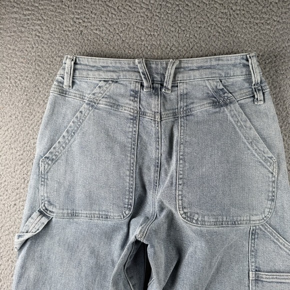 Ripton Jeans Womens 27 Blue Wide Leg Utility Cargo Painters Pants Casual Boho - Picture 10 of 16
